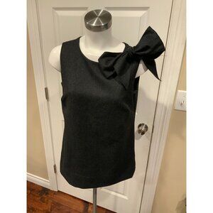 Anne M Cramer Gray Sleeveless Wool Blend Top w/Bow, Size XS